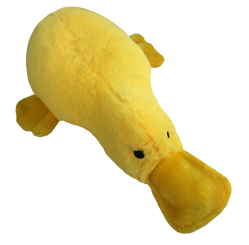 Pet Lou 15 Inch Colossal Platypus Plush Dog Chew Toy with Squeakers & Crinkle Paper, Durable Super-Soft Stuffed Promo Dog Toy for Interactive Fetch & Play - Image 1